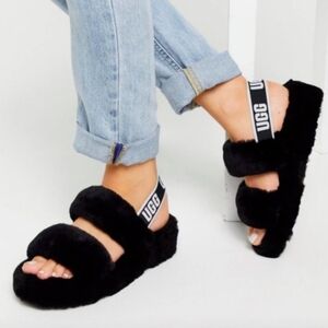 UGG Women’s Oh Yeah Slingback Slipper Slide Sandals Size 6 Black